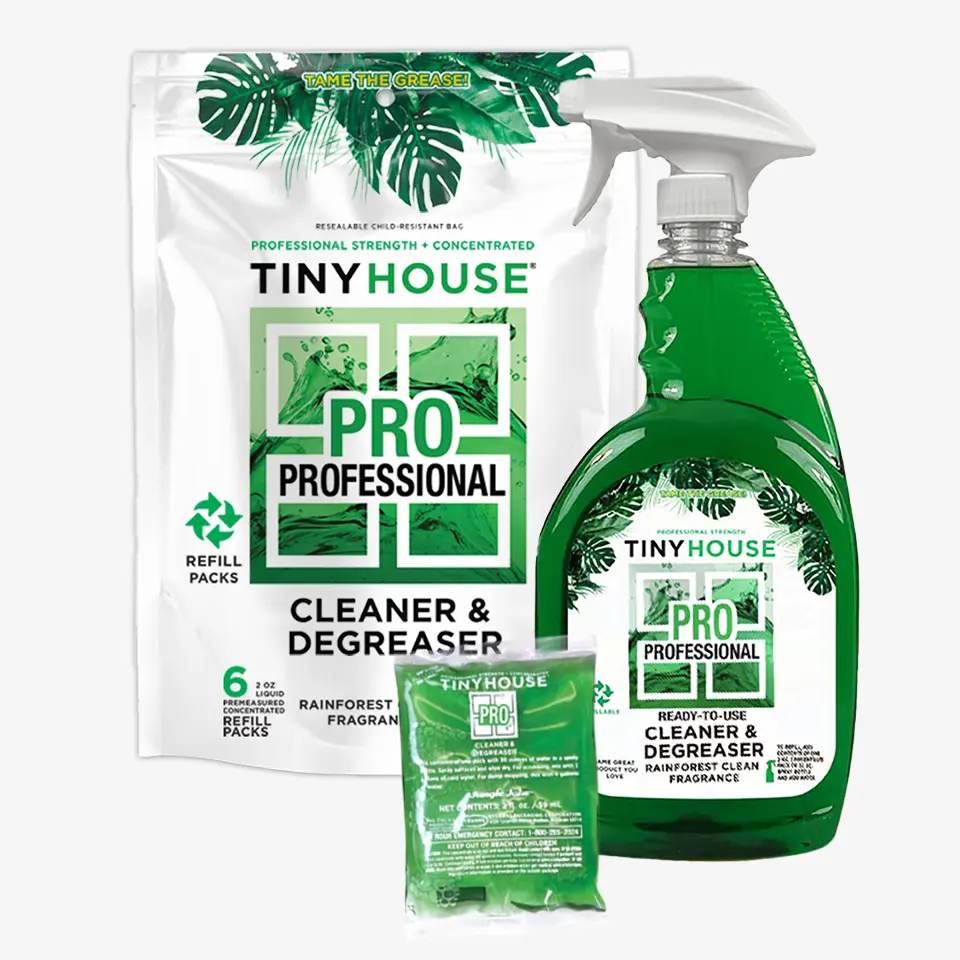 Tiny House® PRO Cleaner & Degreaser Kit: Refill Bag and Spray Bottle - Image 2