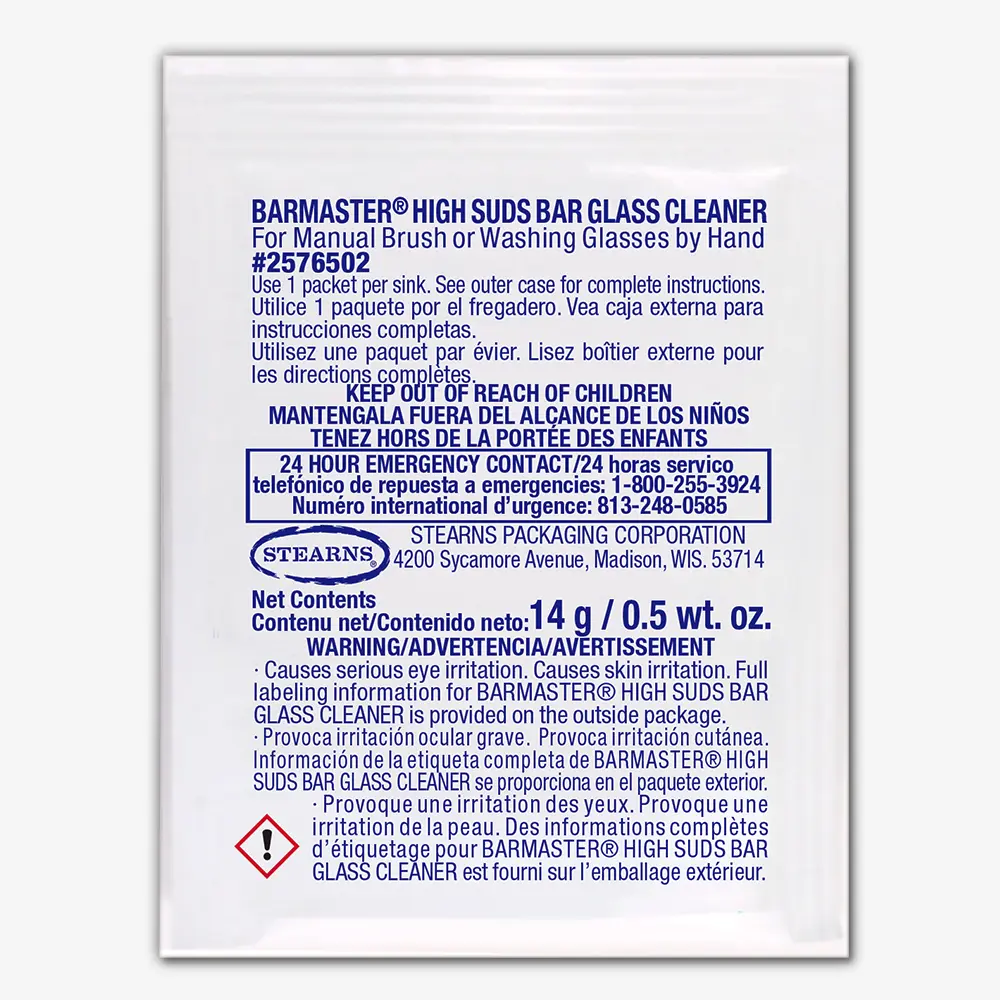 One Packs® Bar-Master® High Suds Bar Glass Cleaner - Image 2