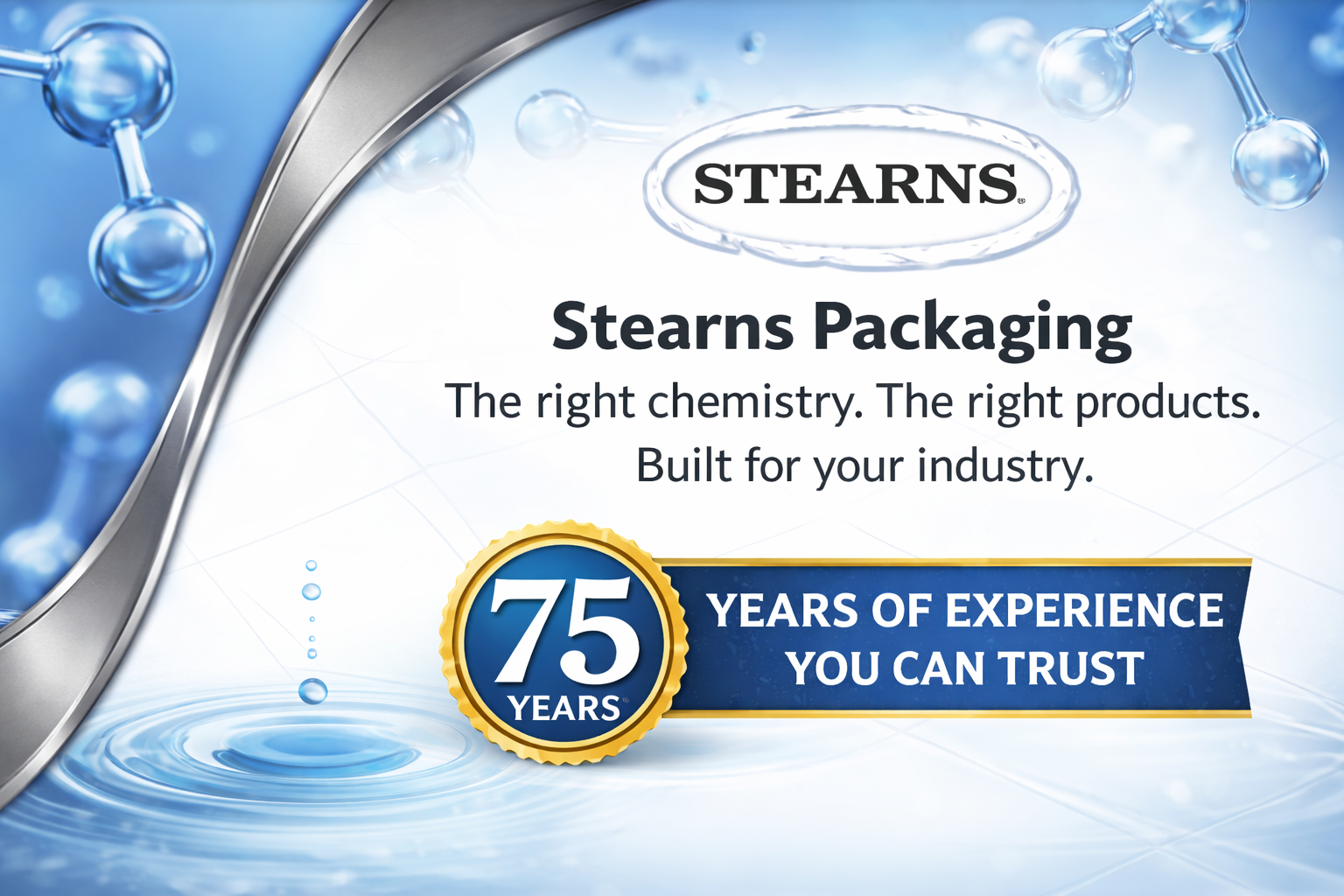 Stearns Packaging celebrating 75 years of experience providing trusted industry-specific cleaning and sanitation solutions